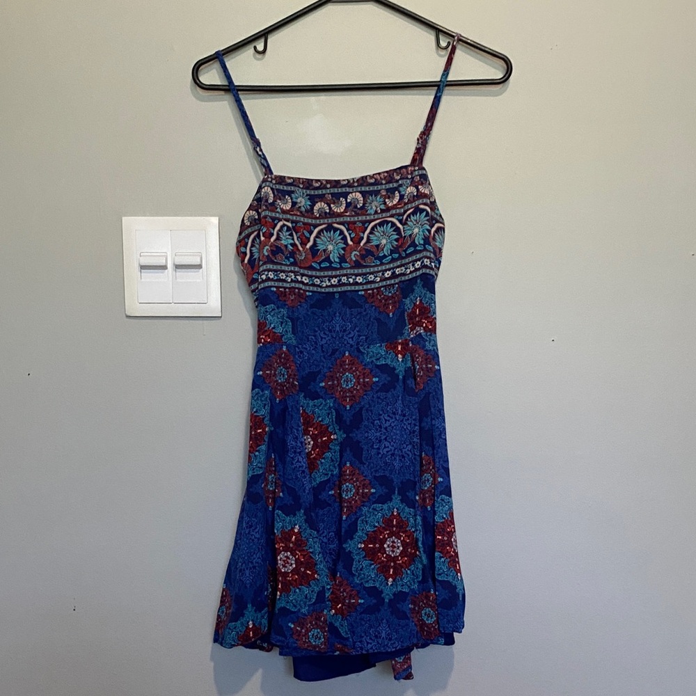 Forever 21 Blue and Red Backless Dress